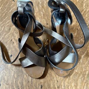 Gucci Strappy Metallic Sandals